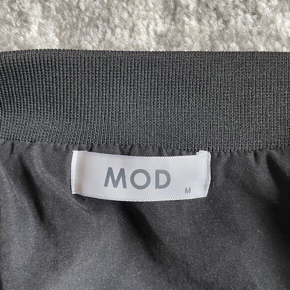 MOD Full-Zip Bomber Jacket Women Size M Black‎ Pockets Lined Style#31125 - Picture 5 of 12